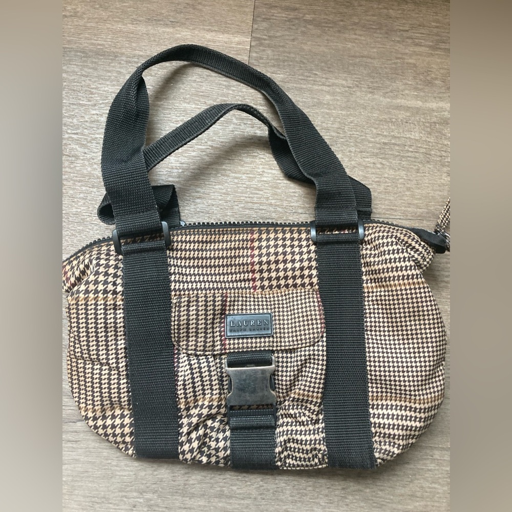 Vintage Ralph Lauren Brown Houndstooth Bag